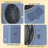 12Lbs Portable Clothes Dryer, 850W Compact Laundry Dryer with Boot Dryer, 6 Drying Modes, Electric Dryer with LED