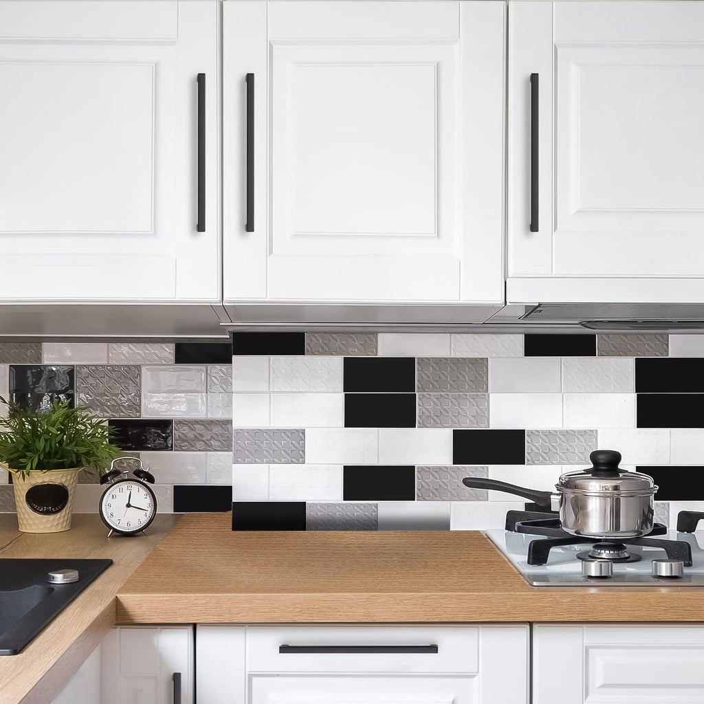 Matte Black Kitchen Cabinet Handles 7-1/2 Inch Pulls 30 Pack