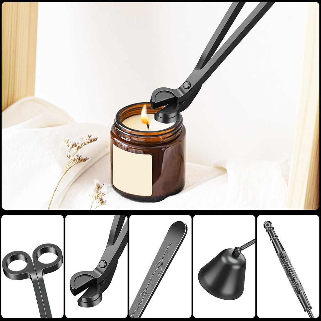 Candle Wick Trimmer, Candle Snuffer and Wick Dipper & Candle Accessory Set, 3 in 1 Candle Care Kit for Candle Lover
