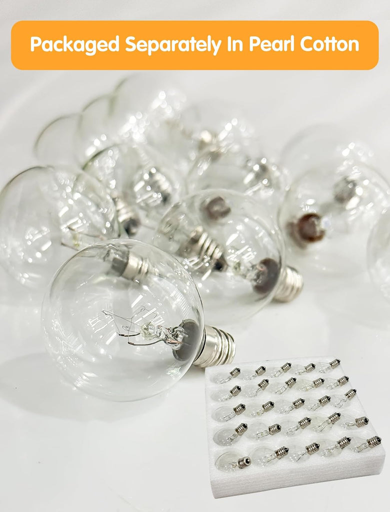 G40 Replacement Bulbs,Globe Clear Screw Base Replacement Outdoor Light Bulbs,UL Listed