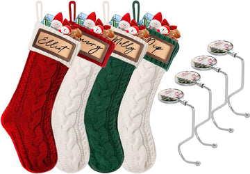 S 4 Pack, 18 Inches Large Xmas Stockings Family Stocking - Set of 4