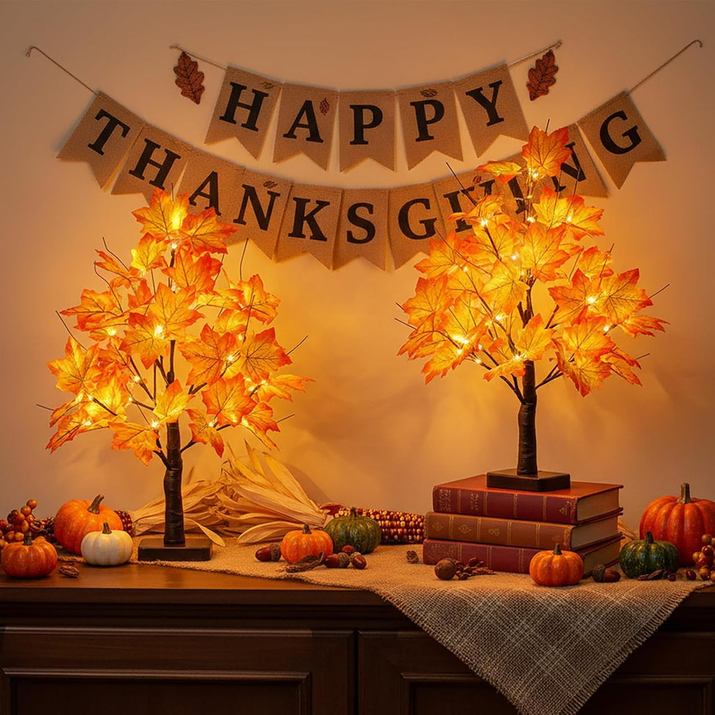 Fall Decorations Fall Maple Tree Fall Decor Fall Trees - Set of 2