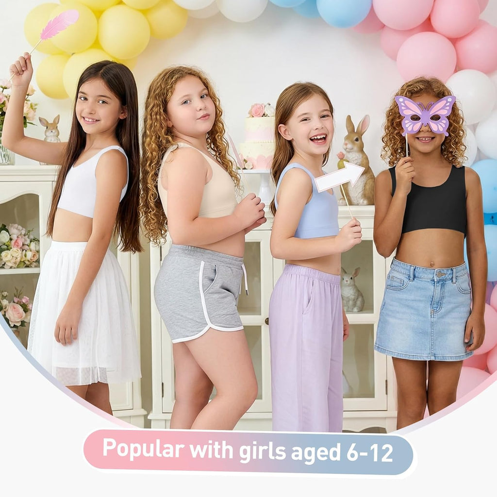 Girls Training Bras, Seamless No Pad Sports Bra Multipack
