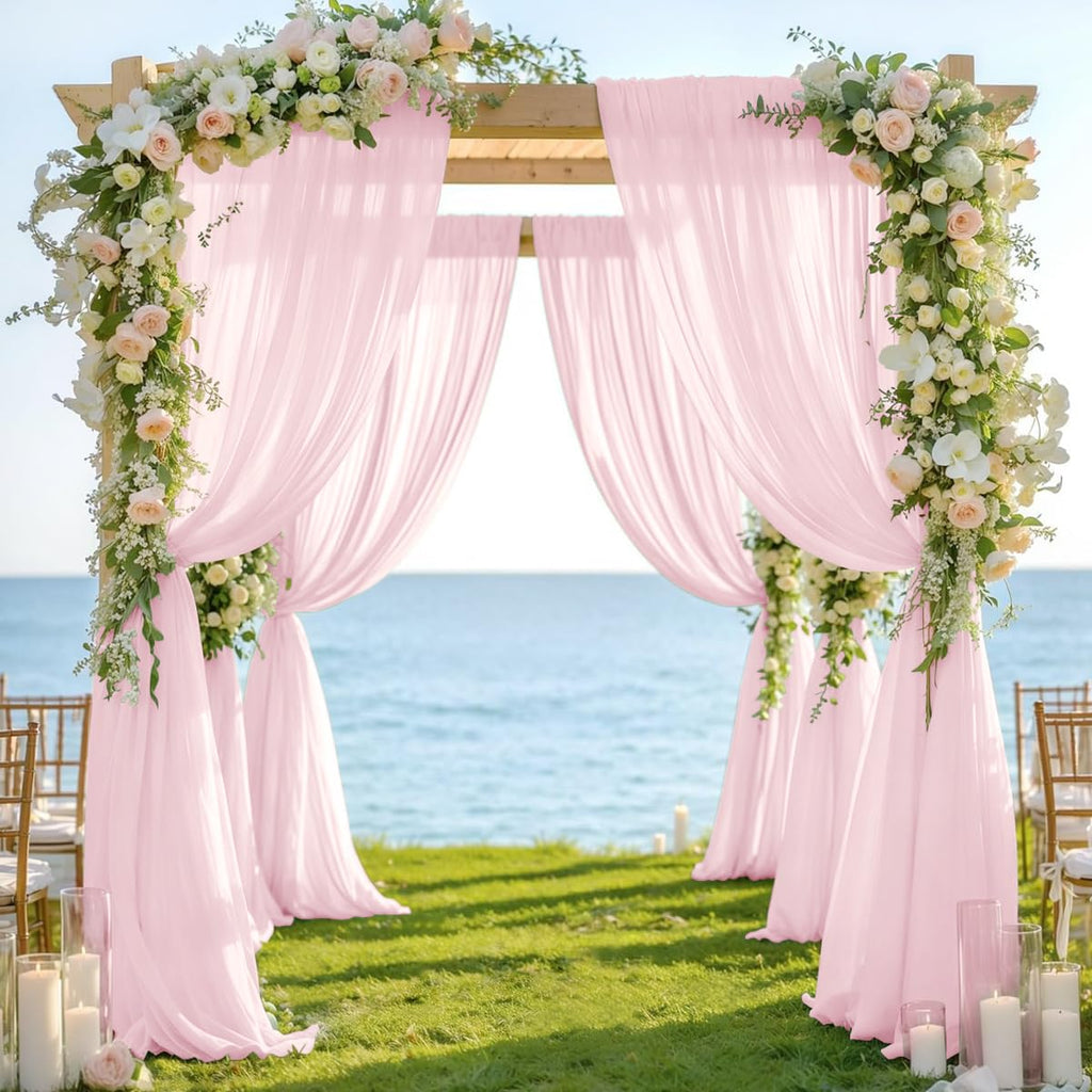 Light Pink Wedding Arch Draping Fabric Sheer | Casa Home Living