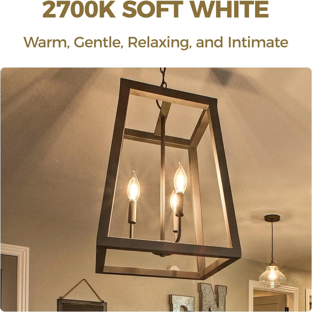 Candelabra Light Bulbs 60W Eq 2700K, Dimmable E12 Bulb, 24 Pack