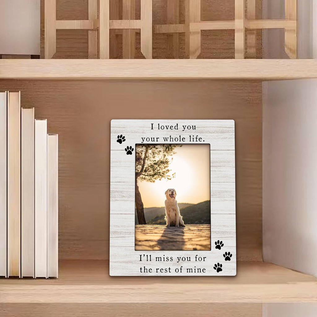 Dog Memorial Picture Frame 5x7, Memorial Pet Photo Frame, Dog Memorial Gifts for Loss of Dogs, I'll Miss You Loss