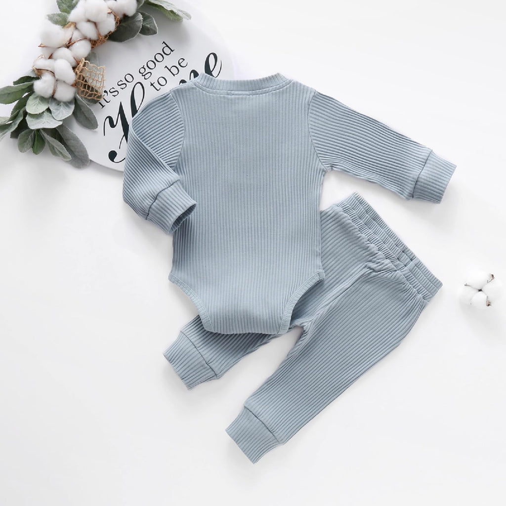 Newborn Baby Boy Girl Clothes Ribbed Knitted Cotton Romper Pants