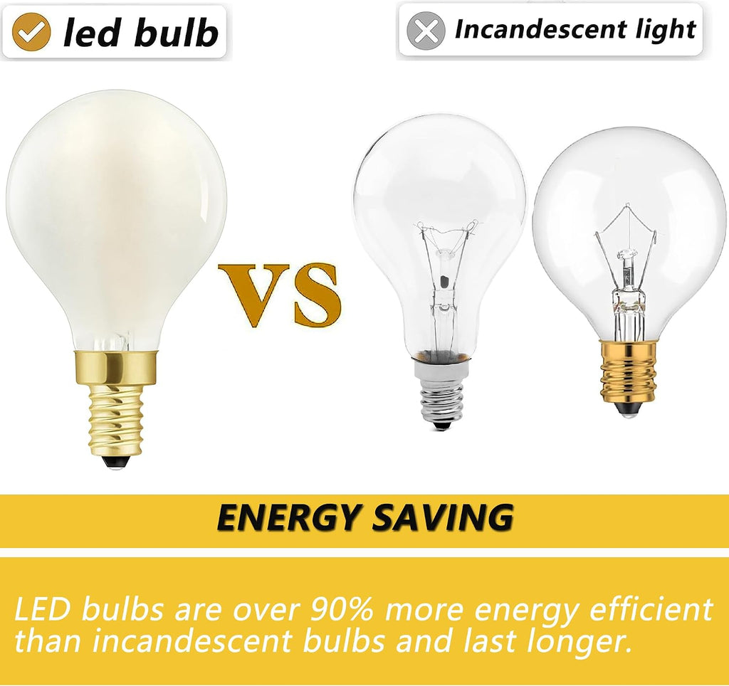 E12 Globe Candelabra Bulb Dimmable LED Bulb 25W Frosted Light Bulb,2700K