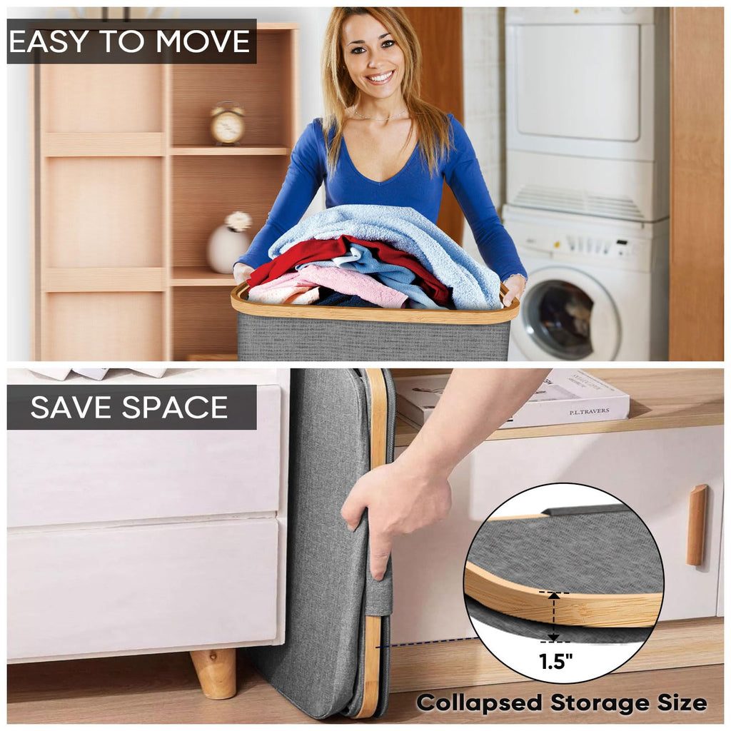 140L Laundry Hamper with Lid, Large Laundry Basket Bin