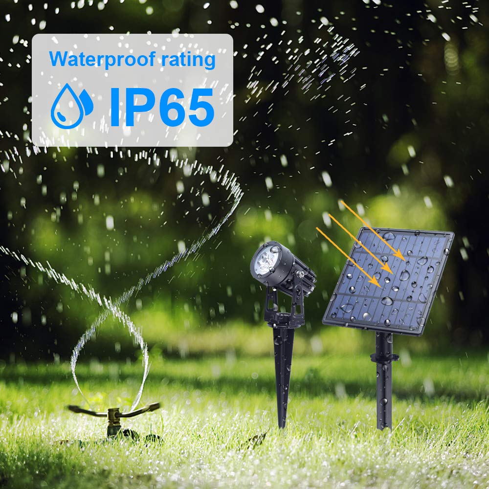 Solar Spotlights Landscape Lights Low Voltage Outdoor Solar Spotlight IP65 Waterproof 9.8ft Cable Auto On/Off with 4
