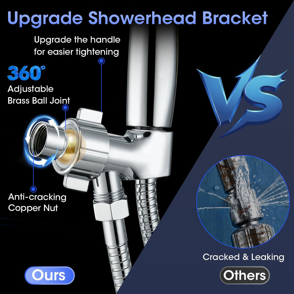 Shower Head with Handheld, High Pressure 10 Spray Modes, Chrome