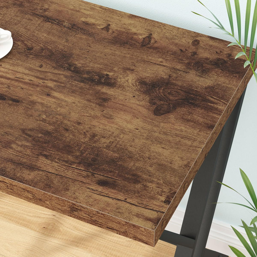 55 Inch Computer Office Desk Metal & Wood Writing Desks Rustic Brown