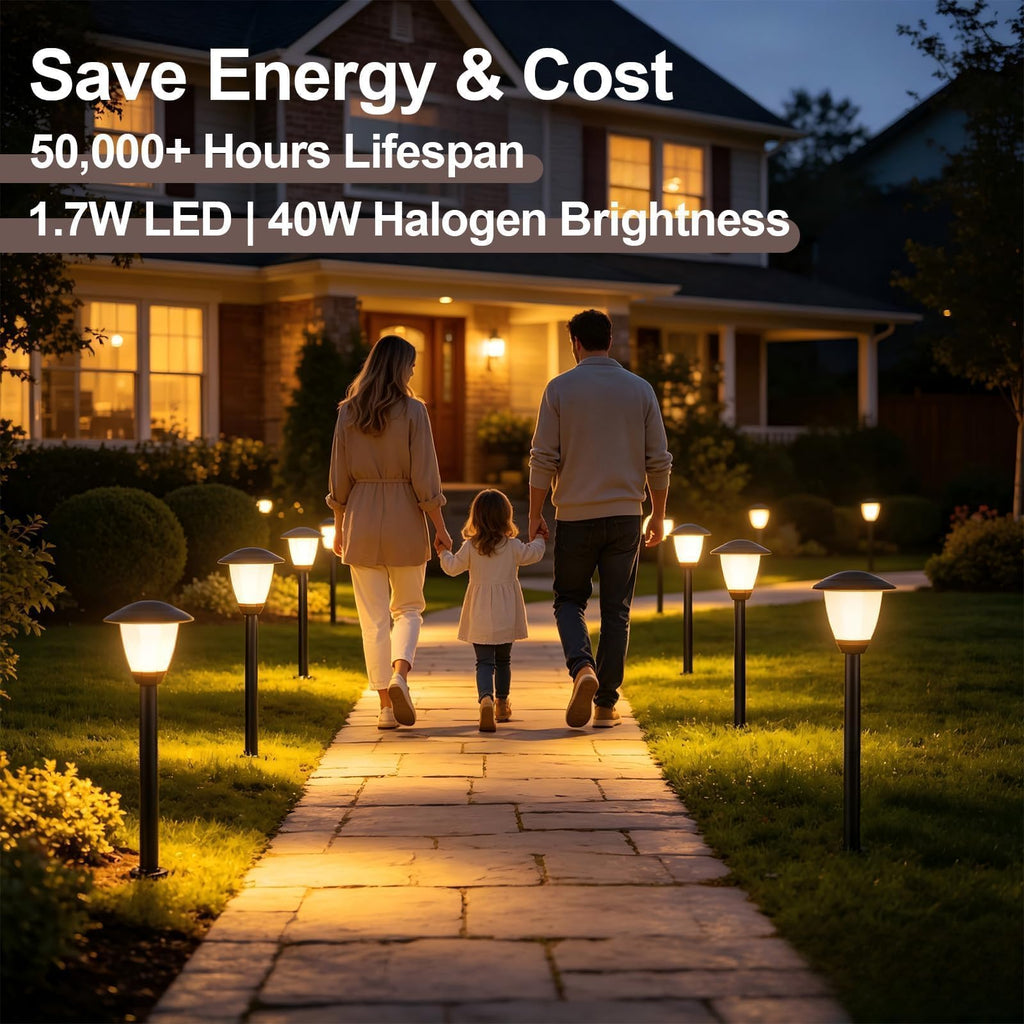 6 Pack Low Voltage Landscape Lighting LED Garden Lights Warm White