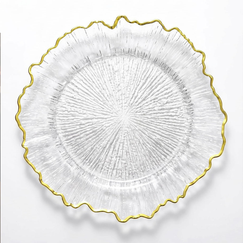 50Pack Clear Charger Plates, 13 inch Reef Chargers for Dinner Plates