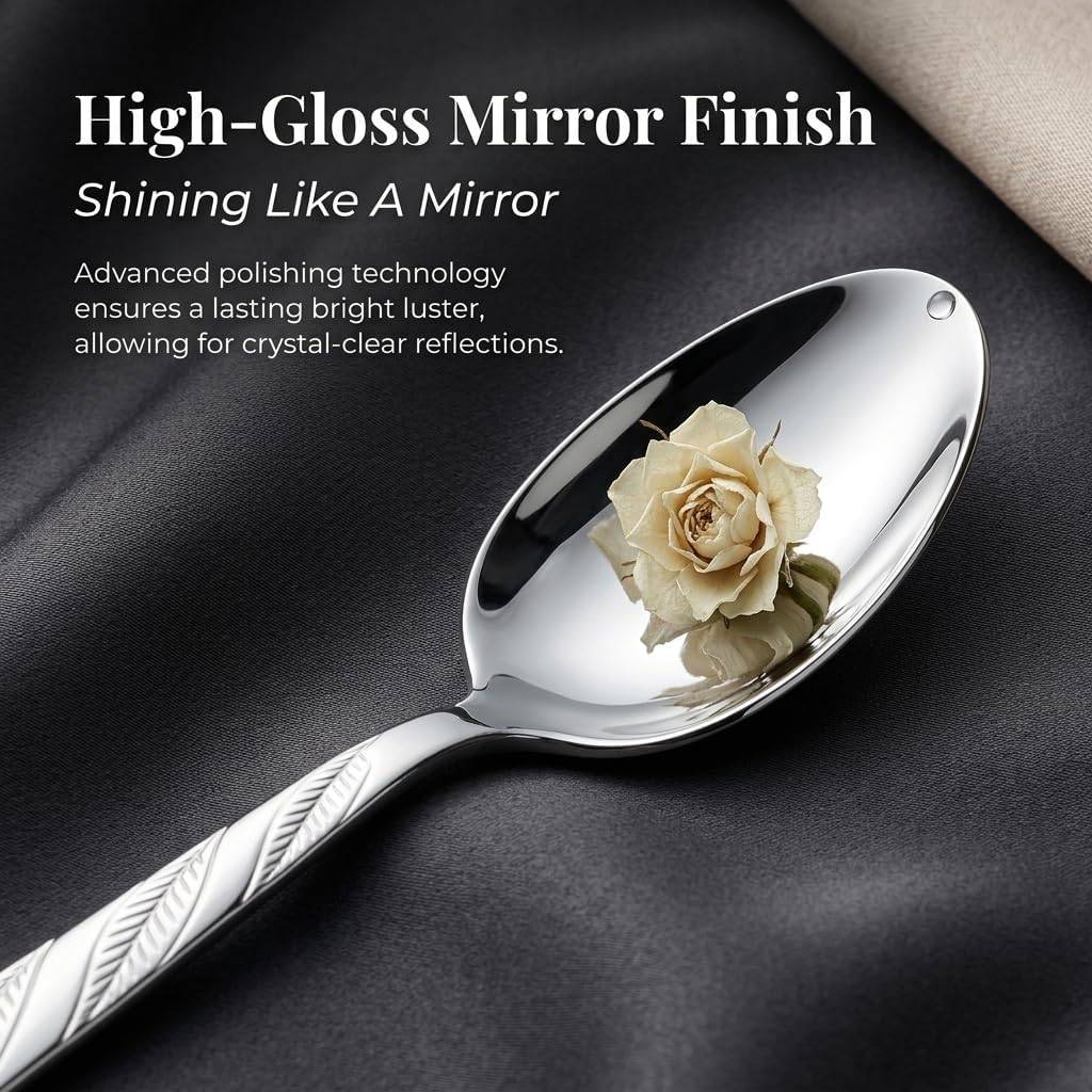 30PCS Silverware Set, Stainless Steel Flatware Set for 6