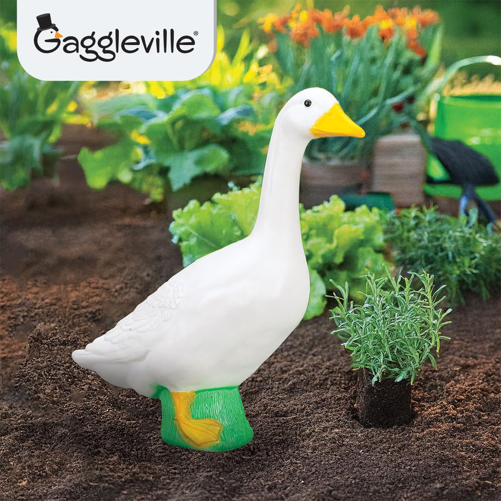 Official Gaggleville Porch Goose Baby Statue - Charming 17" Outdoor
