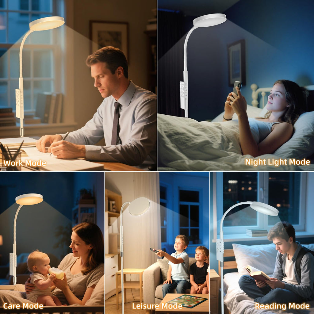 Floor Lamp, Adjustable Height Floor Lamps Bedroom, 252 LED Super Bright Standing Lamp Remote Control, Dimmable