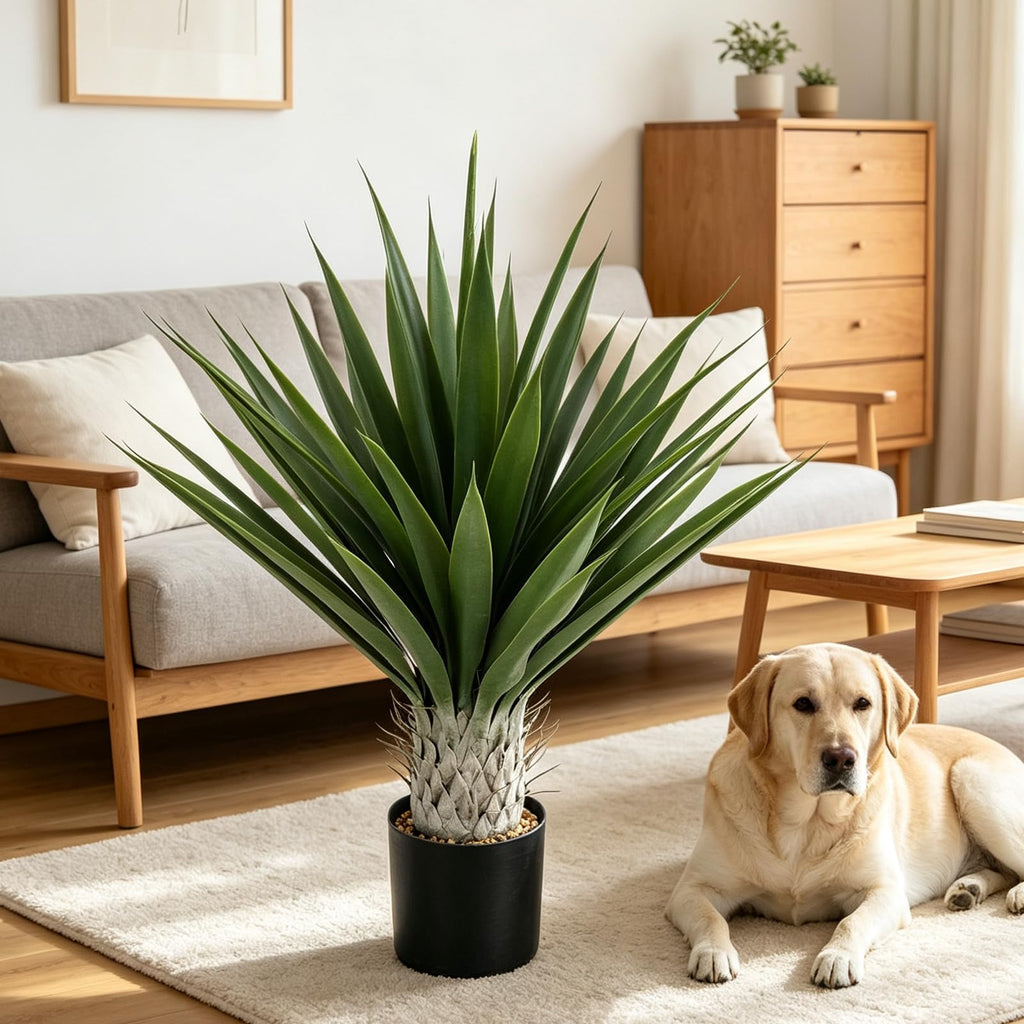 36 Inch Fake Plants, Artificial Agave Plant Outdoor Potted Snake Plant