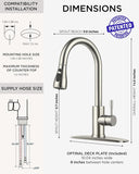 Kitchen Faucets with Pull Down Sprayer, Brushed Nickel High Arc Single Handle Stainless Steel Bar Sink Faucet with