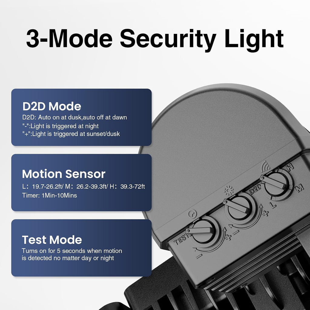 75W LED Flood Light Motion Sensor Outdoor, 7000lm Dusk to Dawn Flood Light, Security Light with Three Head, IP65