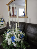 4 Sets 10 Arms Acrylic Candelabra Wedding Centerpiece,33.7Inches Floor Clear Candlesticks Holder with Acrylic Shade