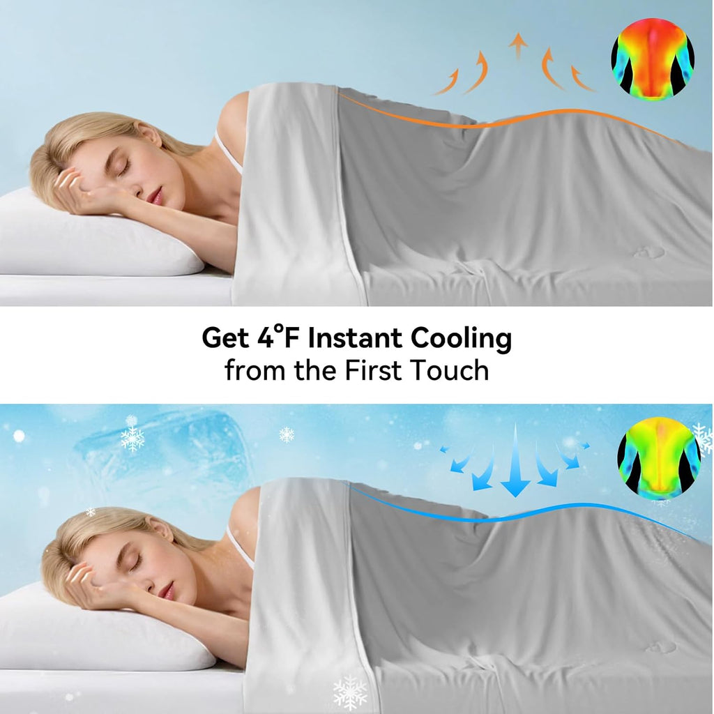 Cooling Comforter Twin Size, Cooling Blankets for Hot Sleepers and Night Sweats, Double-Sided Cool Tech All Season