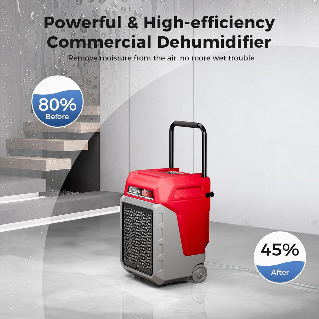170 PPD Commercial Dehumidifier with Pump & Drain Hose, LGR Industrial Use