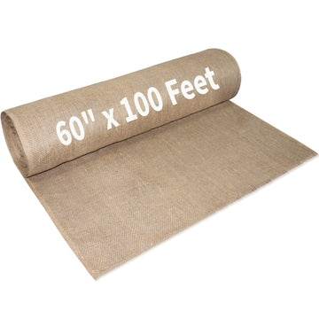 Garden Burlap Roll, 60" x 100 Feet Natural Jute Burlap Fabric Roll for Gardening Raised Bed Liners, Seed