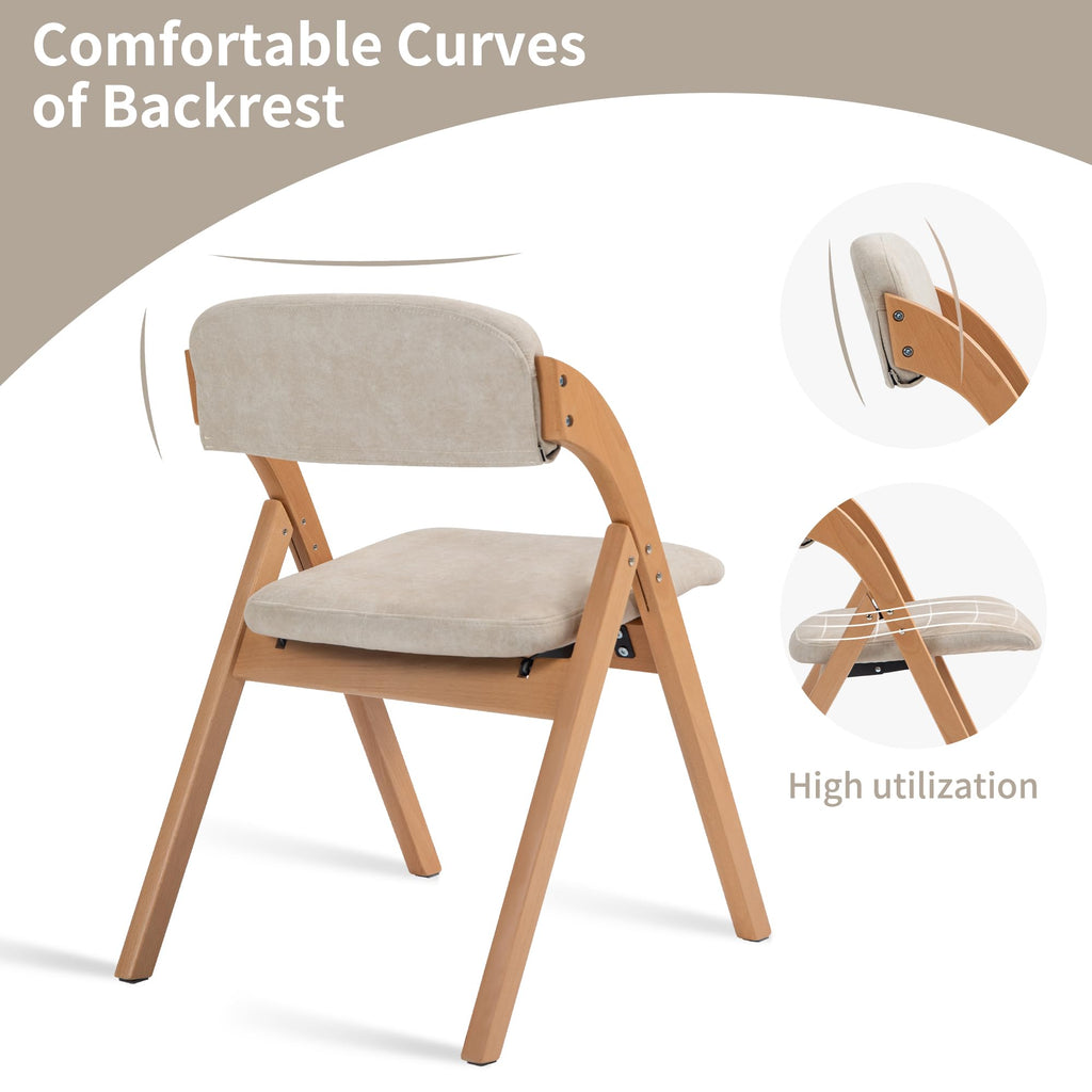 Folding Chairs with Cushion Padded Foldable Chiars 4 Pack