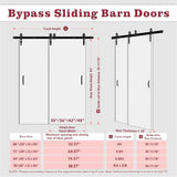 Bypass Barn Doors, 72" x 84" Sliding Barn Door with 6.6 FT Sliding Bypass Barn Doors Hardware Kit, S