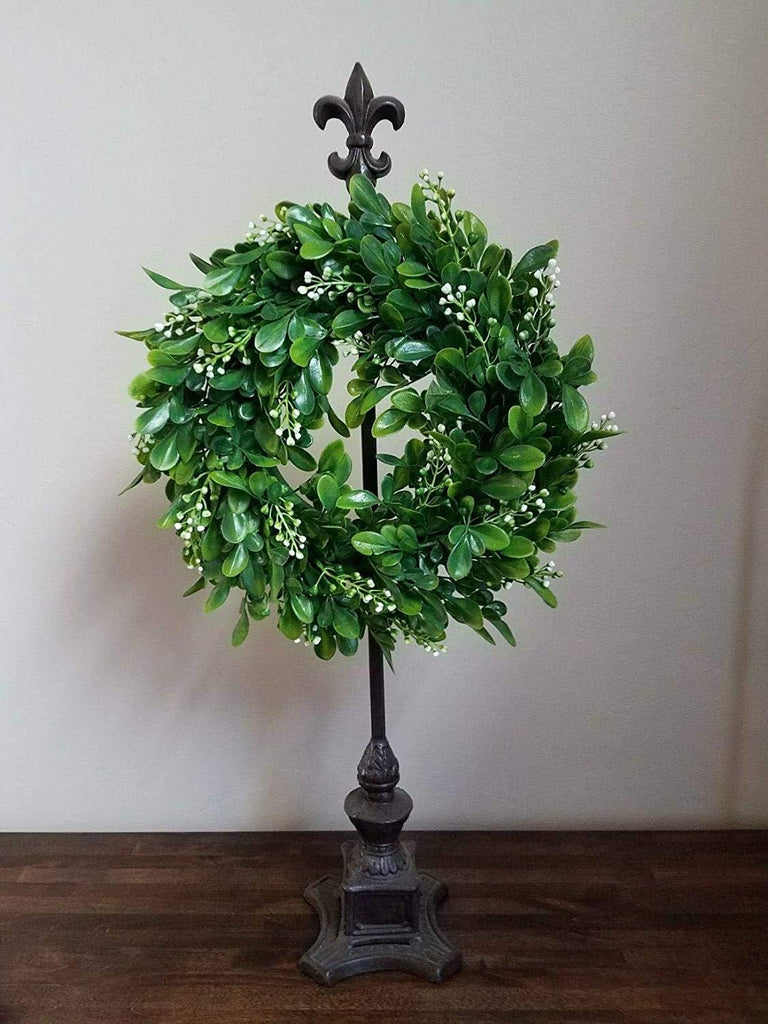Boxwood Wreath Artificial Green Leaves Wreath Door Wall Window Decoration,11Inch/PC - Set of 4
