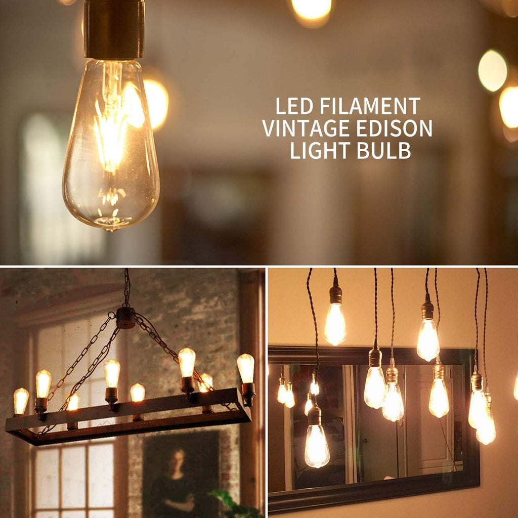 Clear ST21 LED Edison Light Bulb 7W=60W 800LM 2700K Warm White Bulb