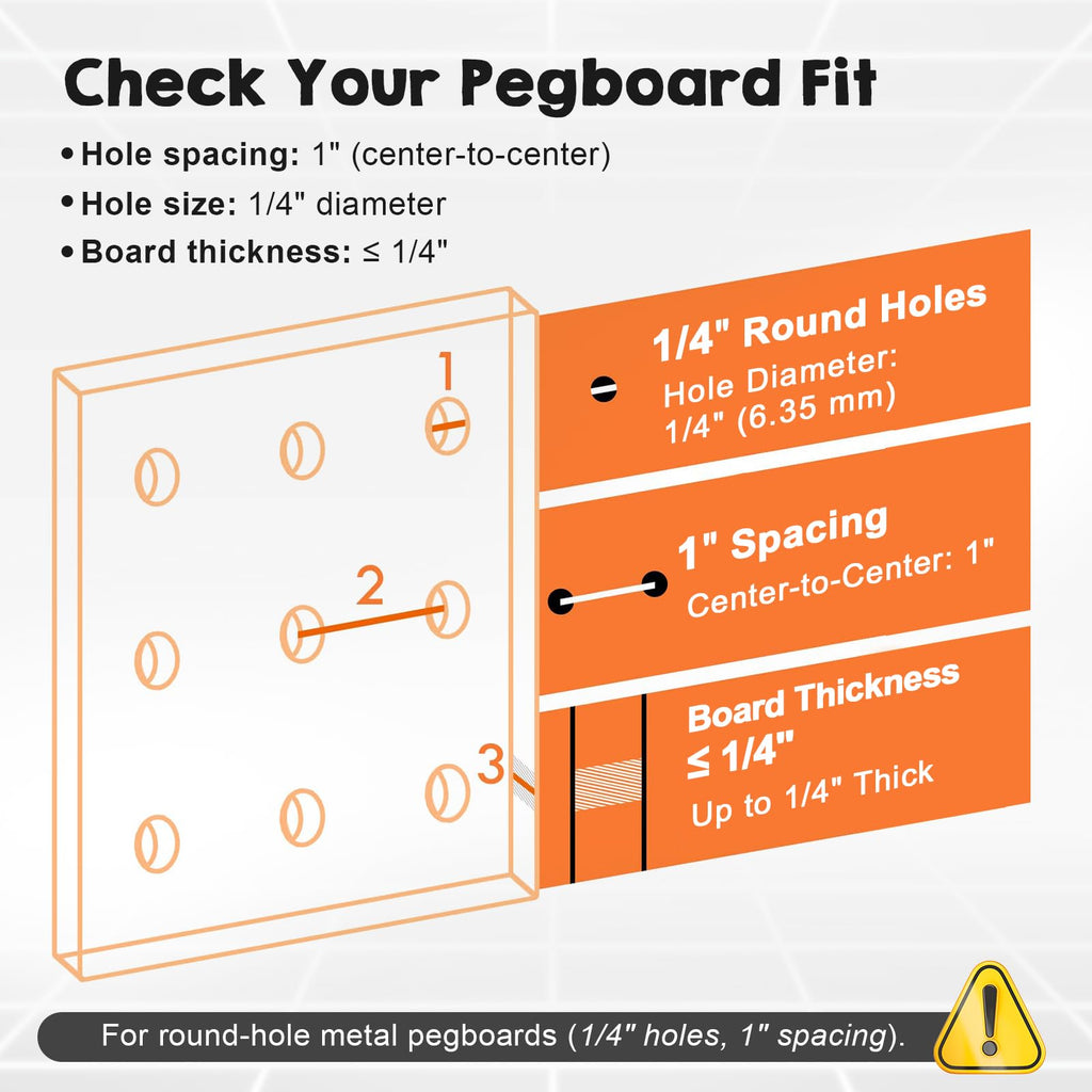 2 Pcs Walnut Finish Wooden Pegboard Shelf for 1/4" Metal Pegboard