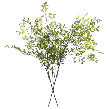 Artificial Plants, 2PCS 43.3" Green Nandina Faux Branches for Vase, Artificial Plants for Shop Garden Office Home Décor