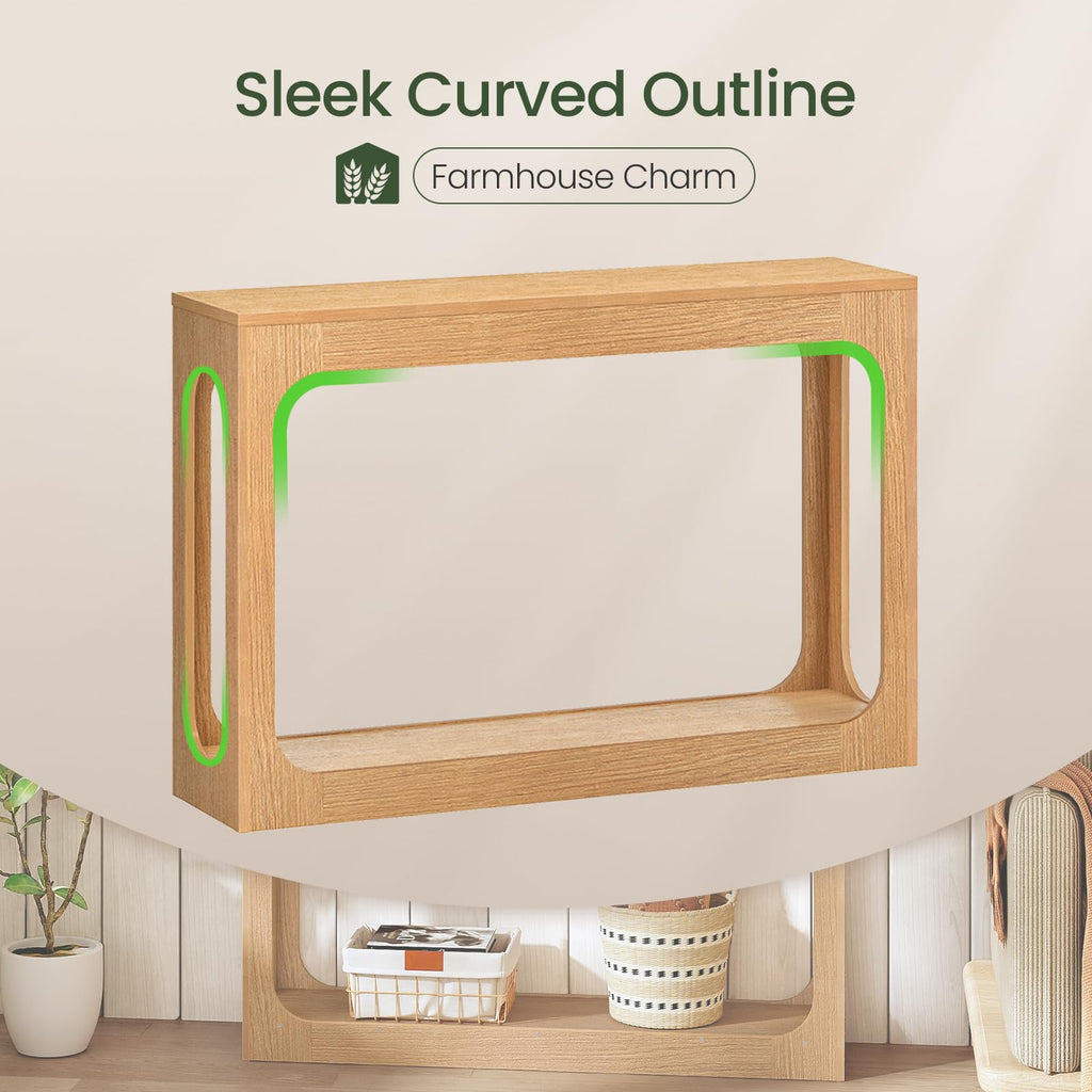 Farmhouse Console Table, 47.2 inches, Light Walnut