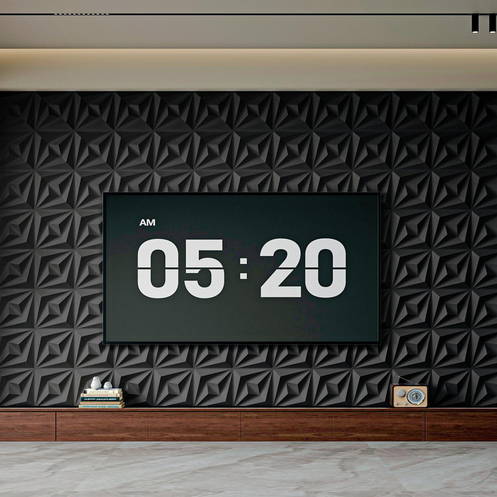 3D Wall Panels, Black, 12x12 Inch, 20 Pcs