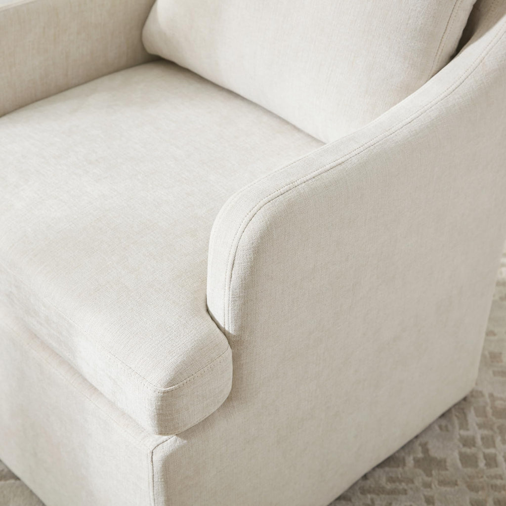 Upholstered Set of 2, Dining Room Chairs with Casters
