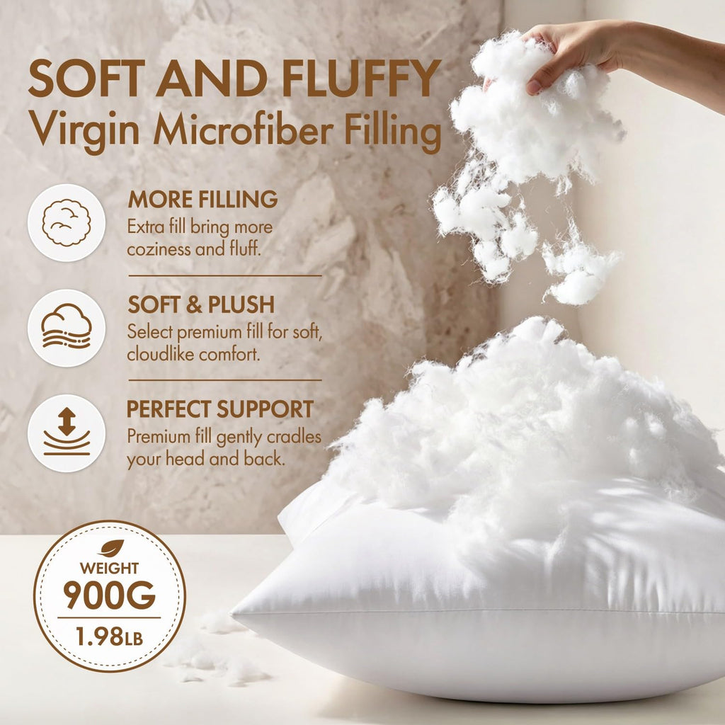 26x26 Euro Pillow Insert, Throw Pillow with Virgin Fiber Filling