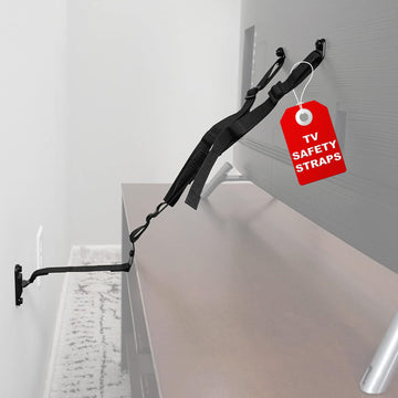 TV Safety Straps for Big TVs - Heavy-Duty Anti-Tip Anchors for TVs Up to 90" - Secure to Wall or Furniture