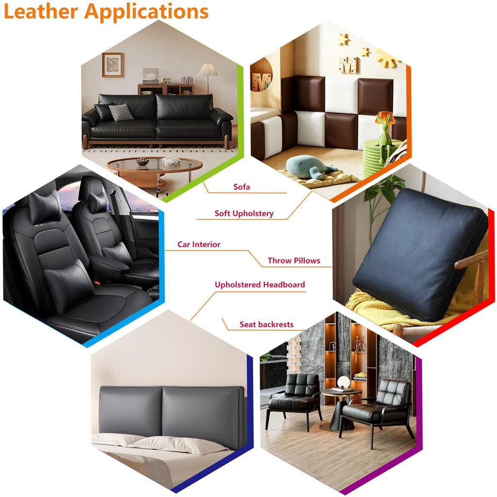 Upholstery Fabric: 54"x72" Soft Grain Faux Leather Durable