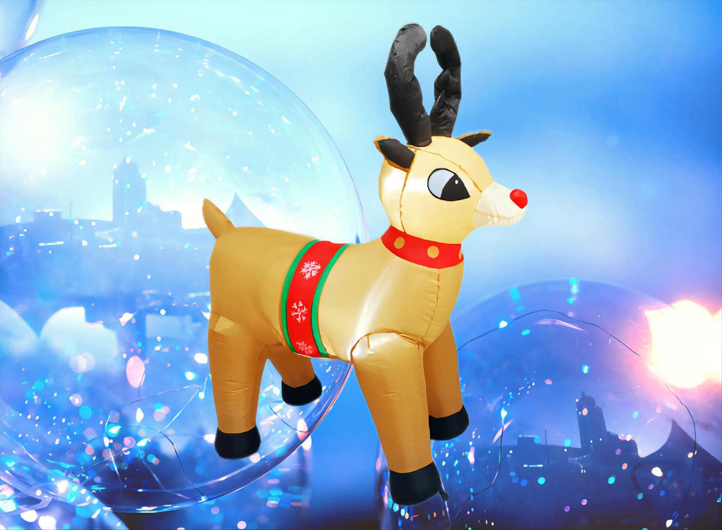 4 Feet Christmas Inflatable Deer Decorations, Christmas Inflatable Reindeer Decor Lighted Blow Up Christmas Outdoor
