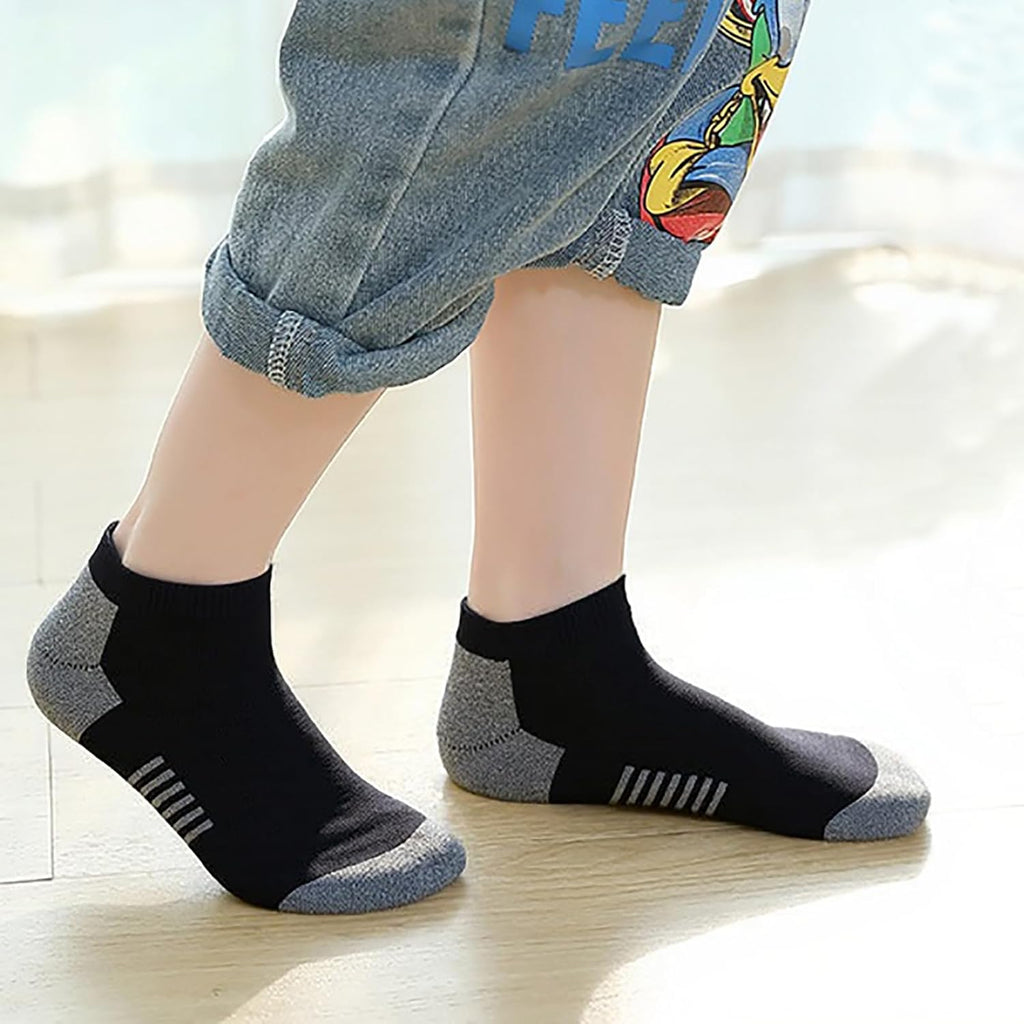 Pairs Boys Low Cut Ankle Socks Kids Crew Athletic Breathable Cushion Sole Socks for Running Hiking