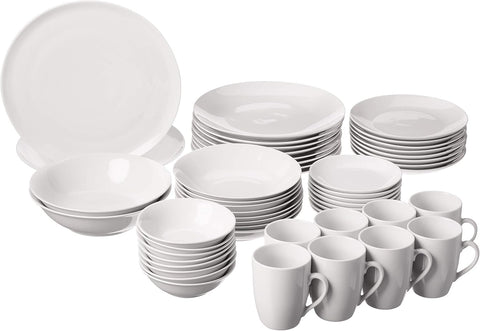 52 Pc Coupe Dinnerware Set, Service for 8, White,SM-5200-CP-W