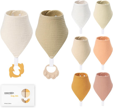 Pack Muslin Baby Bibs for Drooling and Teething