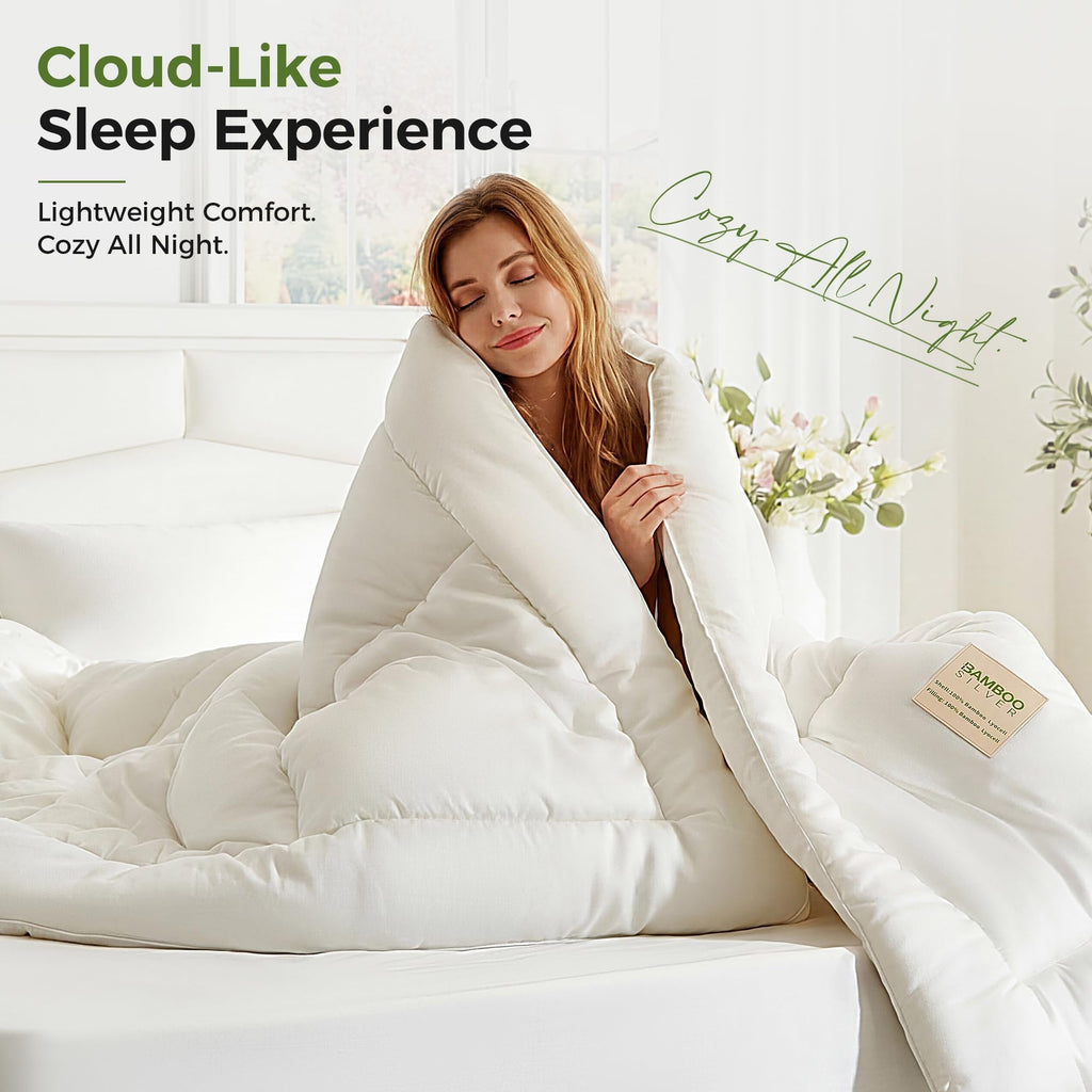 Cooling Comforter Duvet Insert California King Size, Hypoallergenic 100% Viscose Derived from Bamboo Shell & Fill