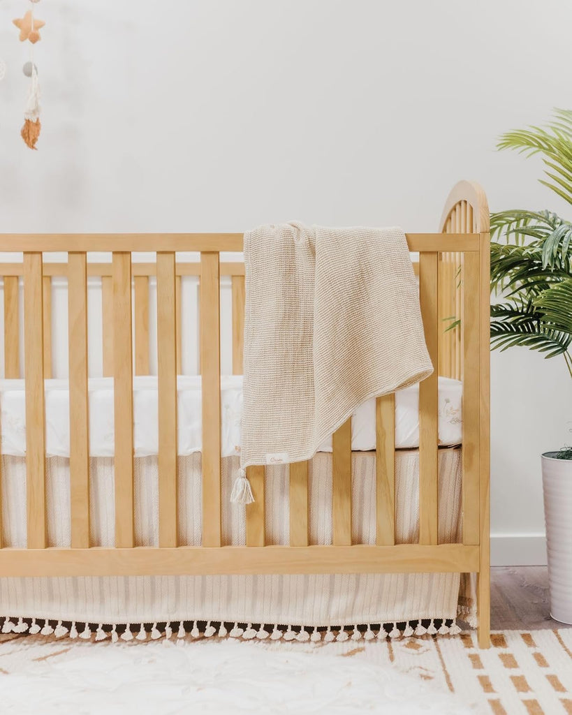 Hazelwood Luxe Blanket, Soft Cotton Nursery and Stroller Blanket, Cotton and Cashmere, 36" x 36"