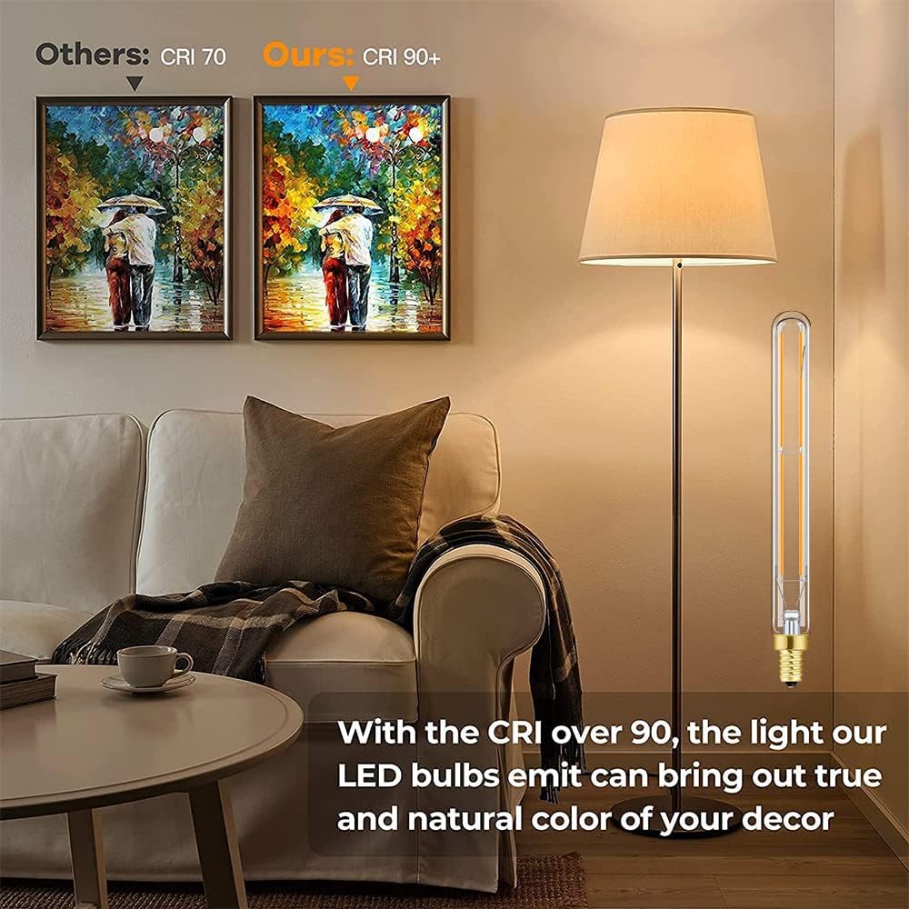 E12 LED Long Bulbs, 7.3Inch Edison Light Bulbs Amber Warm White 2500K