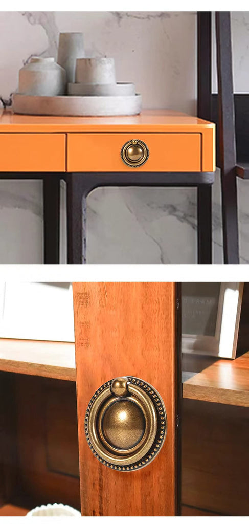8 Pack Ring pulls,2" Antique Ring Drawer pulls,Ring Cabinet Cupboard pulls with Round Plate,Drawer Ring pulls
