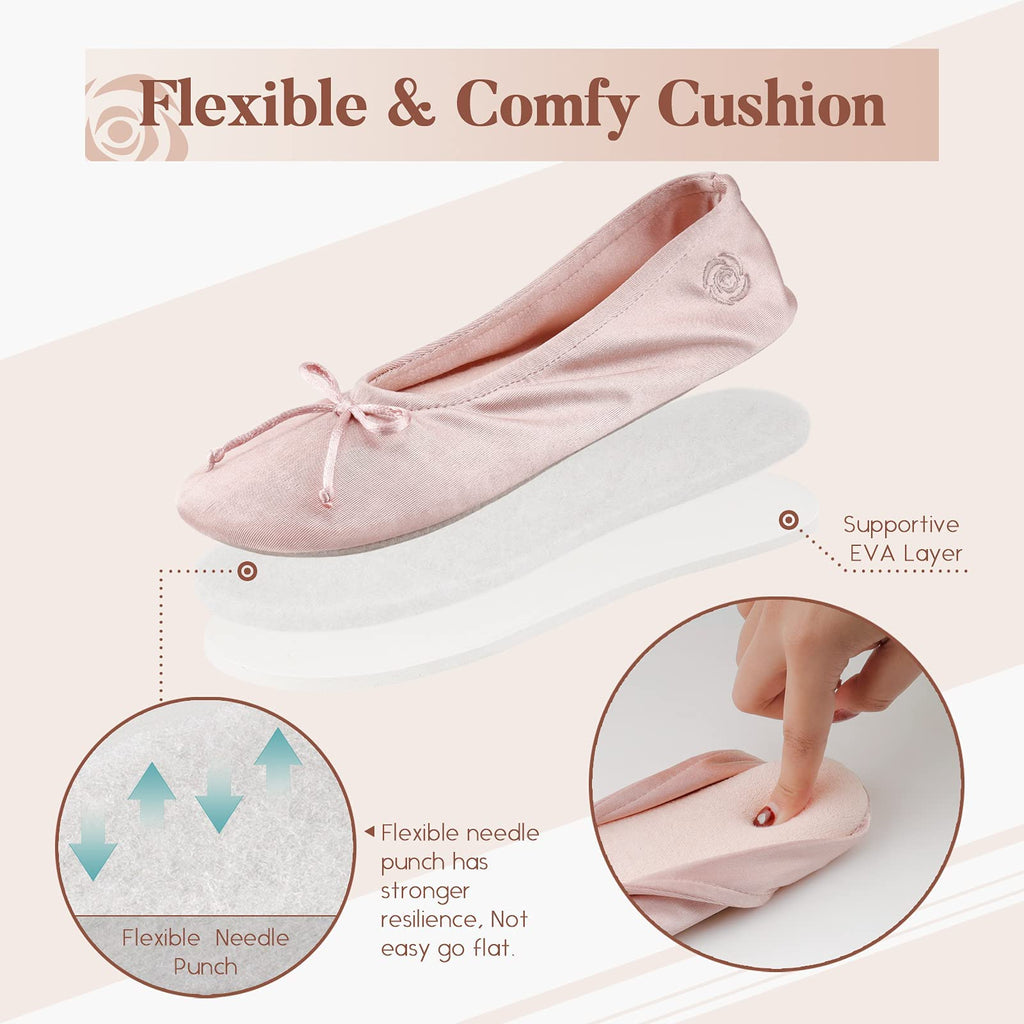 Women's Ballerina House Slippers with Bow