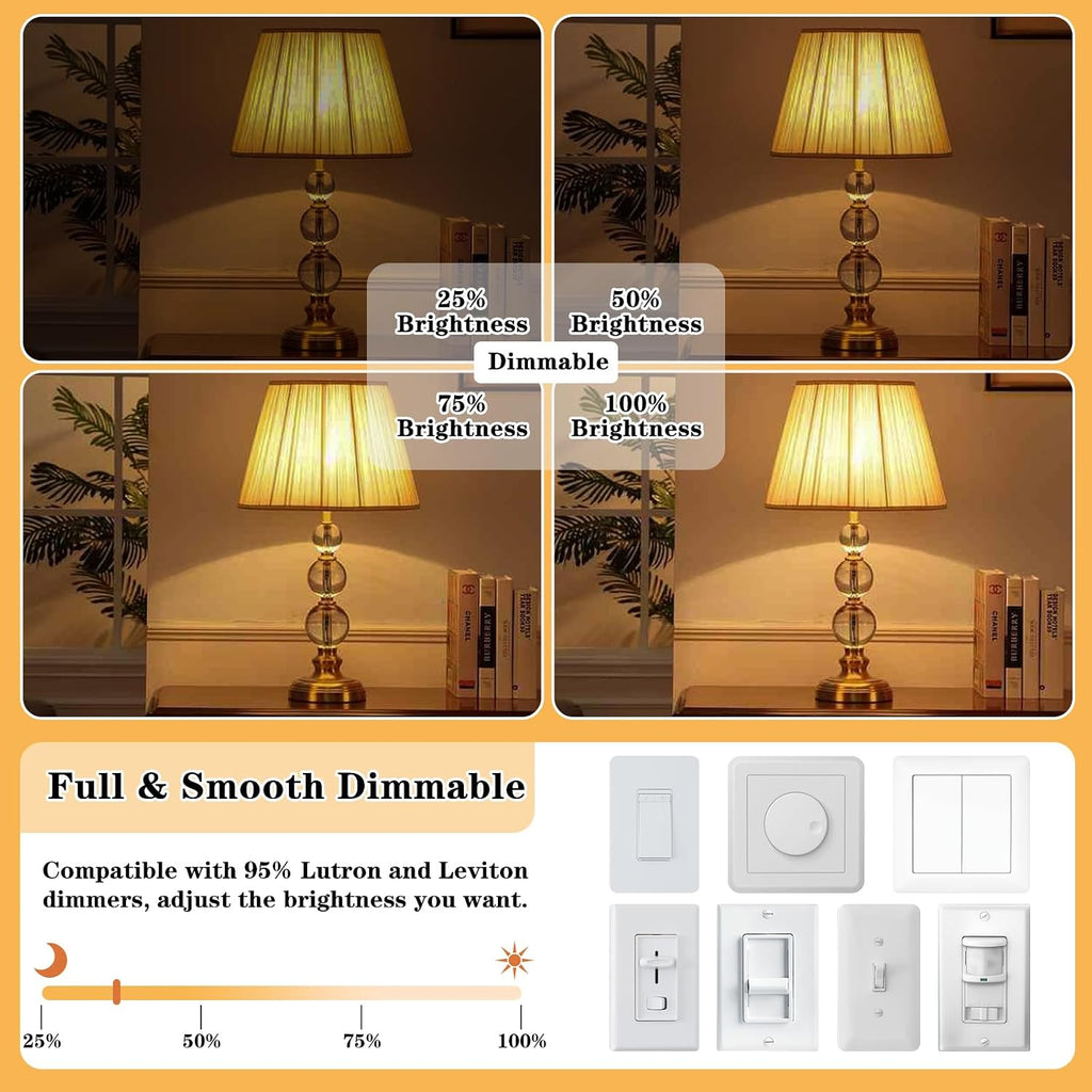 E26 LED Vintage Edison Light Bulbs 40 Watt, 4 Pack ST58 Pendant Light Bulbs